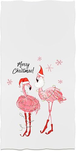 Toallas de mano de flamencos con copos de nieve y animales rosados, altamente absorbentes, para uso diario en el hogar, decoración del hogar,
