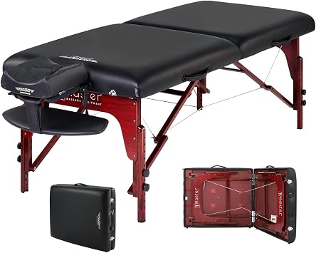 Master Massage Montclair Pro 31 Portable Massage Table Package Memory Foam Cushioning, Reiki Panels & Shiatsu Cable Release, Ideal Tattoo, Spa & Facial Bed