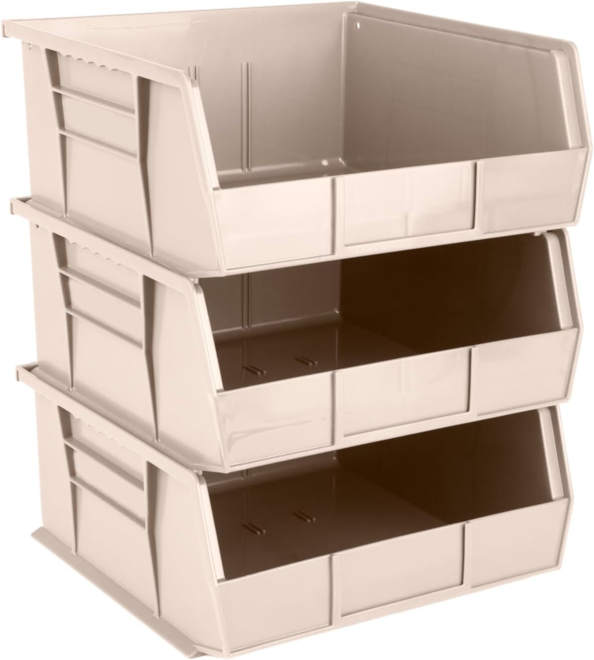 Hudson Exchange 11" x 11" x 5" (3 Pack) Plastic Stackable Storage Bin and Hanging Container, Black