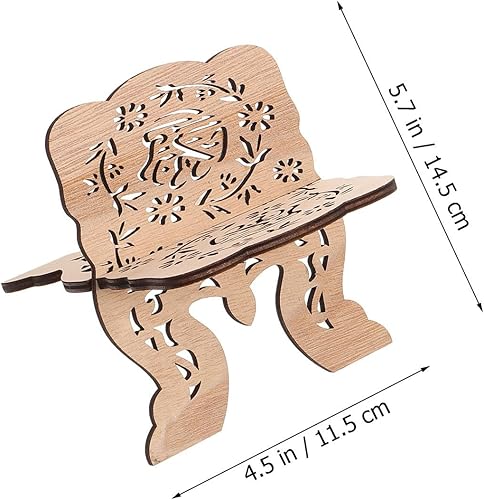 Miniatura 2 de UPKOCH Juego de 2 soportes para libros de madera tallada a mano para Eid y decoración del hogar, elegante soporte abierto de 5.7 x 4.5 in para