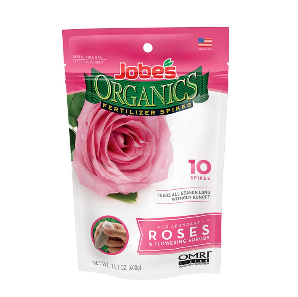 Jobes 04128 Paquete de 10 Fertilizantes Orgánicos para Rosas en Espigas