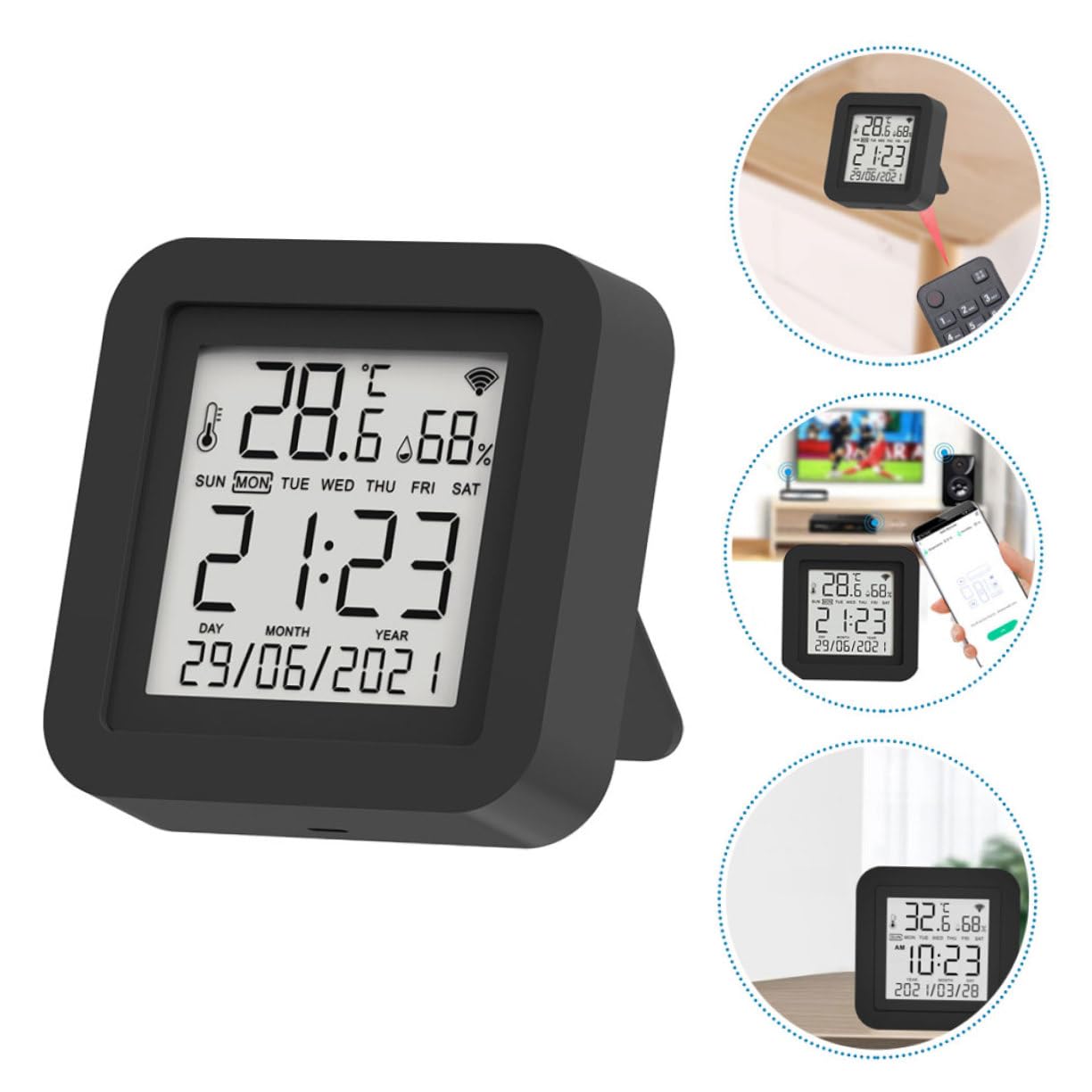 Hemobllo Misuratore di Umidità Digitale per Uso Domestico Termometro Elettrico Display Ampio Strumento per Casa Ufficio Serra e Laboratorio Realizzato Materiali Sicuri e Affidabili
