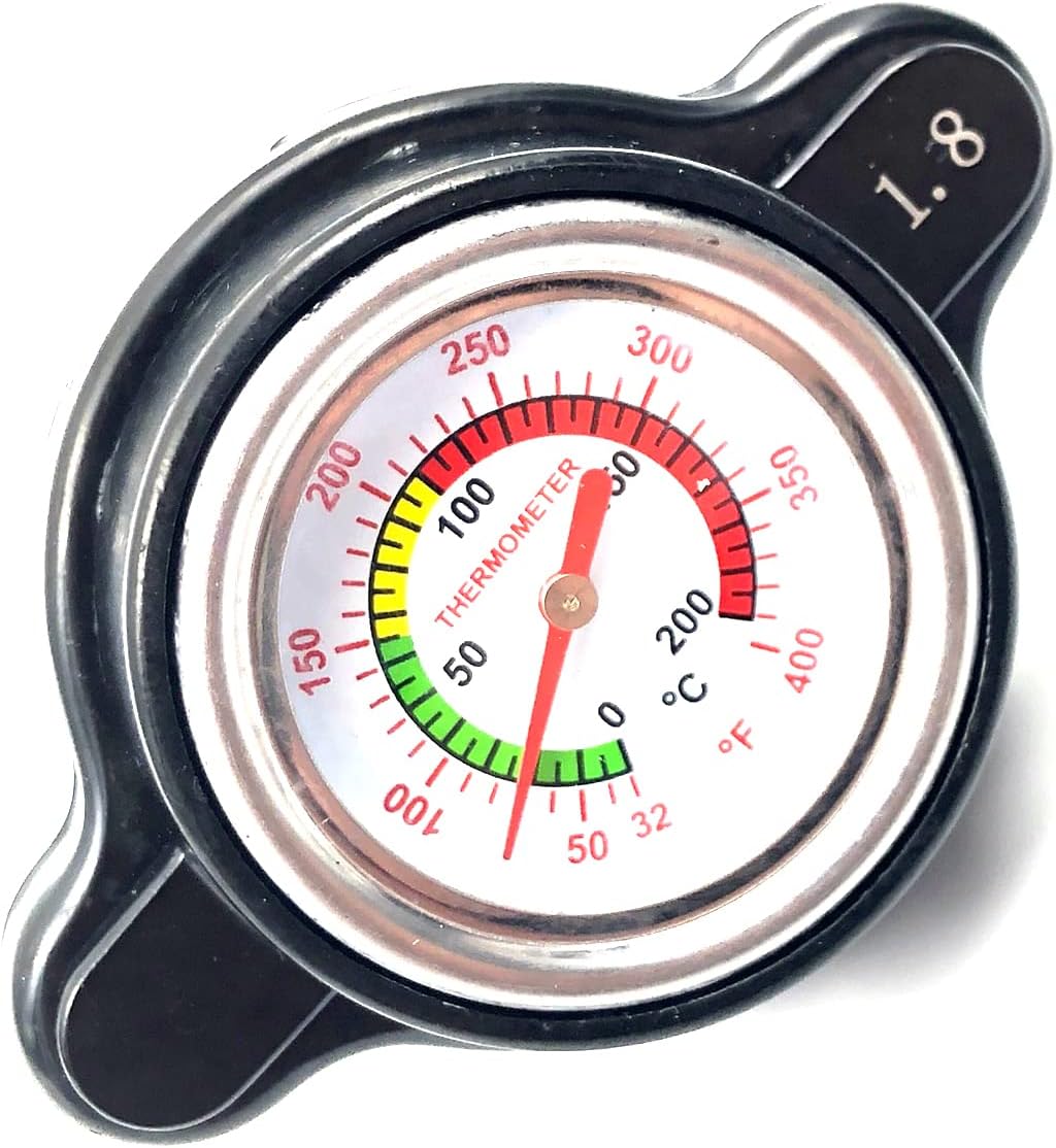 KIRO&SEEU High Pressure Radiator Cap with Temp Gauge 1.8 Bar Compatible with Hon-da CR125R CR250 CR500R CR80 CR85 CRF250L CRF450R TRX450R Rancher 420 TRX420