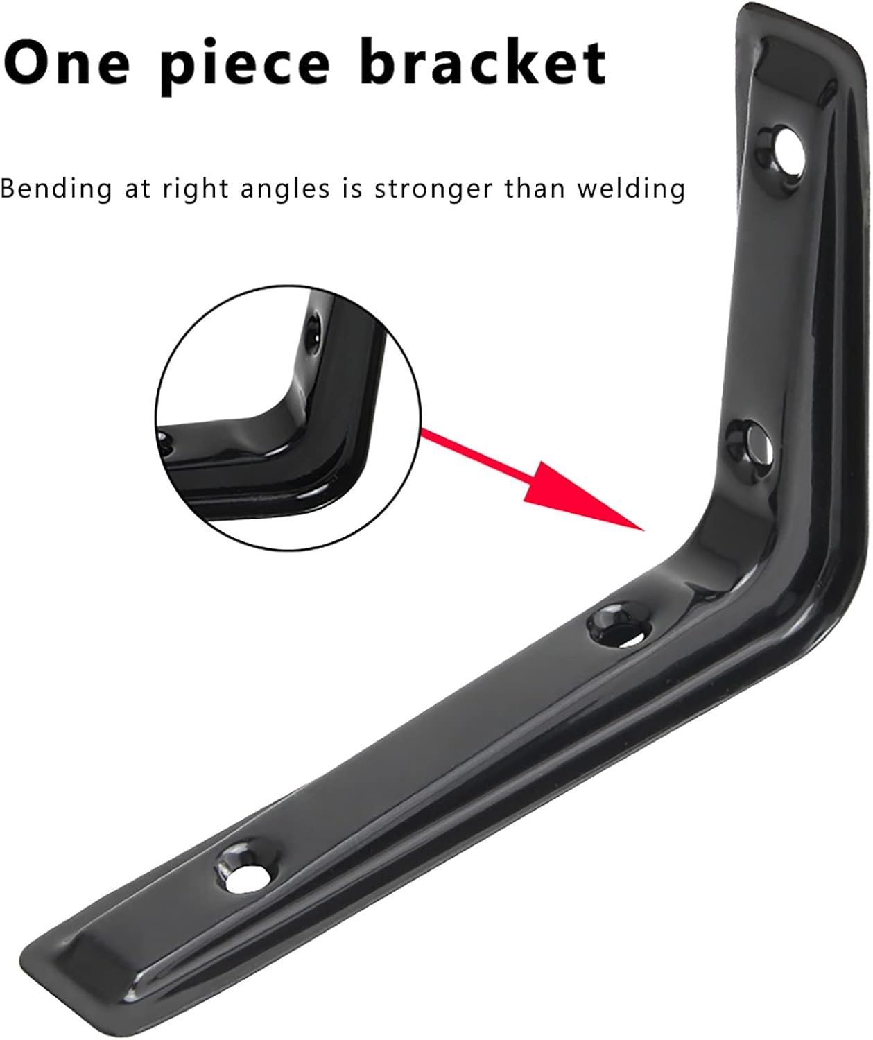 4 Pack Shelf Bracket,L Brackets for Shelves,Floating Shelves Brackets,Black Metal Heavy Duty Corner Brace,for Bathroom, Open Kitchen, Garage, Bookshelf, Office