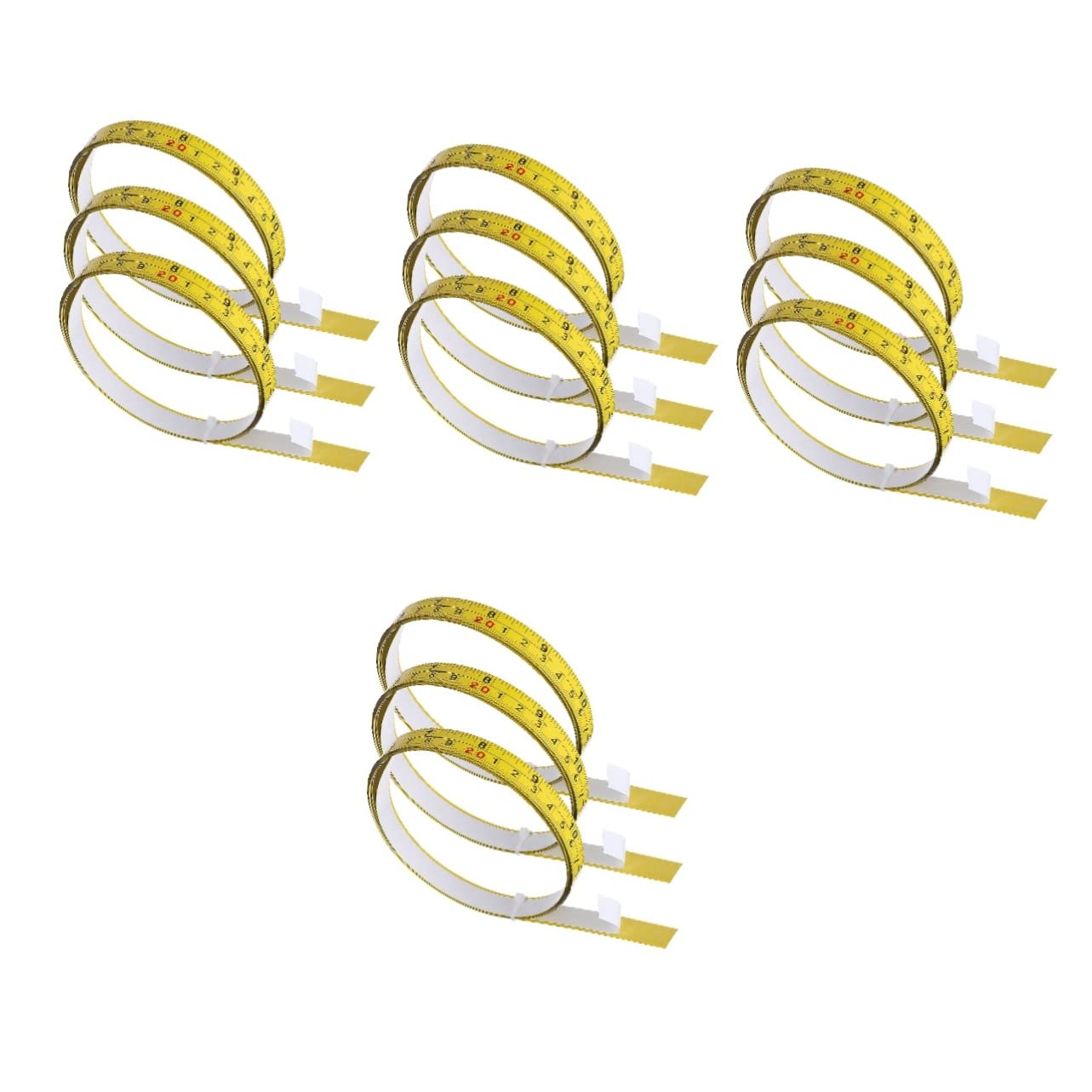 jojofuny 12pièces Règles Auto-adhésives Pour Mesurer Menuiserie Tapes De Mesure Précises Pour Établis Et Outils De Fabrication