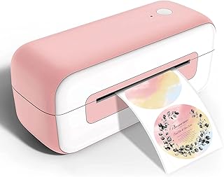 Pink Label Printer, Thermal Label Printer 4x6, Shipping Label Printer for Small Busines, Thermal Printer Compatible with Amazon, Ebay, Shopify, Etsy, UPS, FedEx, DHL, etc