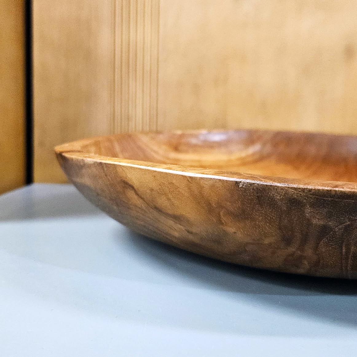Meubletmoi Bol/Ensaladera/Vacío Bolsillo de Madera de Teca Fabricación Artesanía +/- D. 31 cm – Estilo natural y exótico – Objeto de decoración – Adán