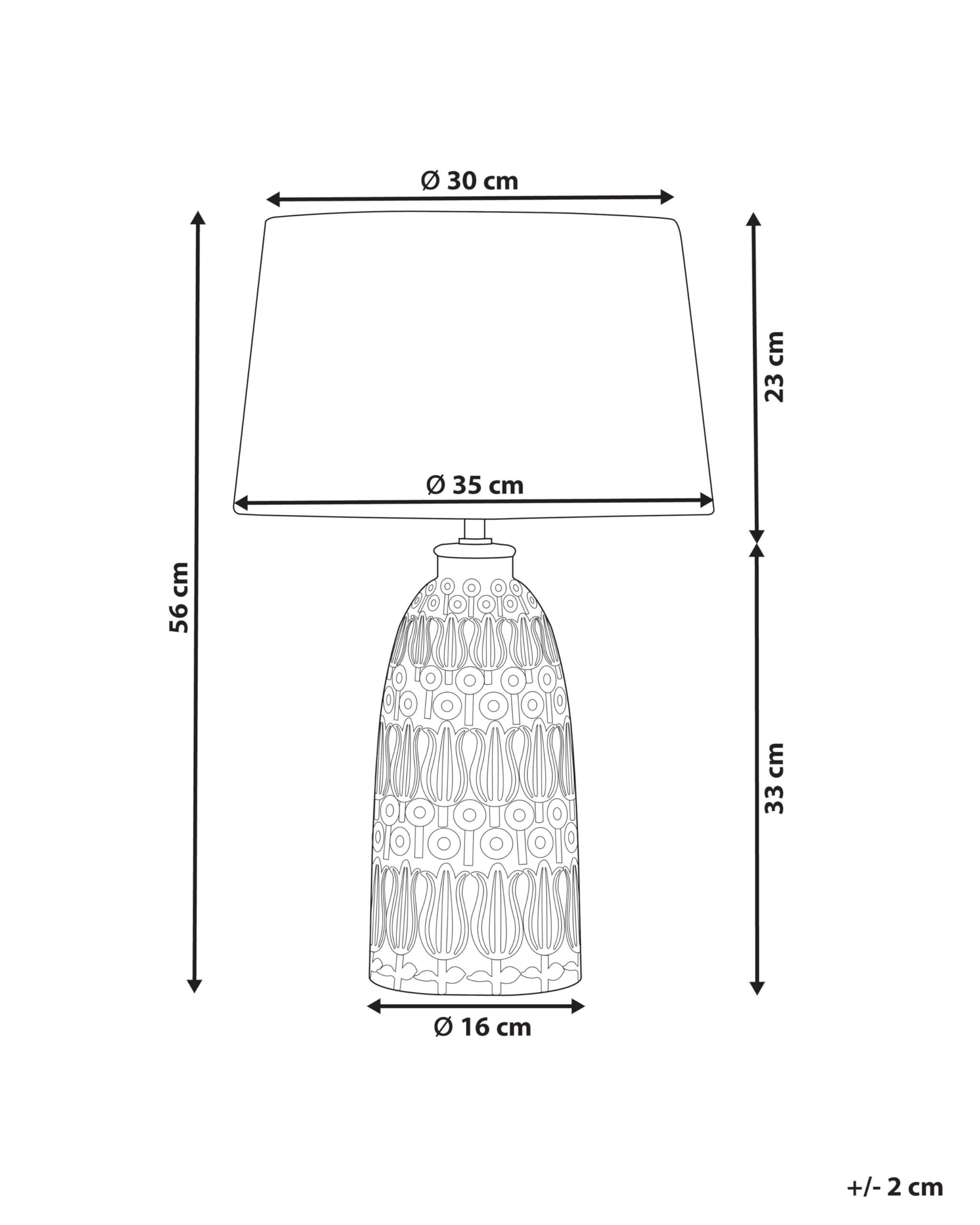 Beliani Lampada da tavolo base in ceramica rosa paralume in tessuto bianco 56 cm boho rustico boho