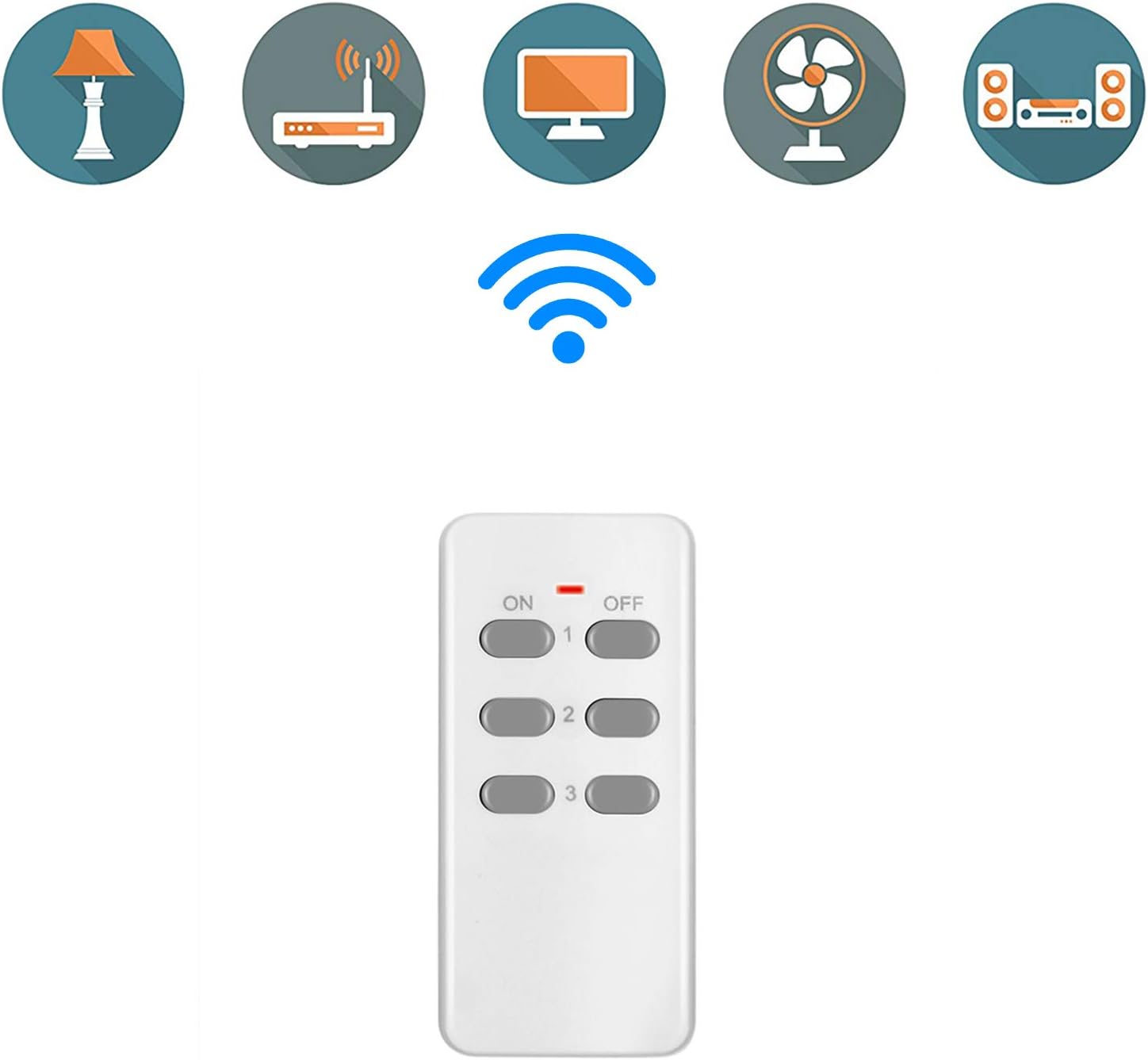 Flexzion Wireless Remote Control Plug Outlet with Remote On Off Switch (1 Pack) Electrical Power Outlet Wireless Switch for Light Indoor Home Lamps Appliance