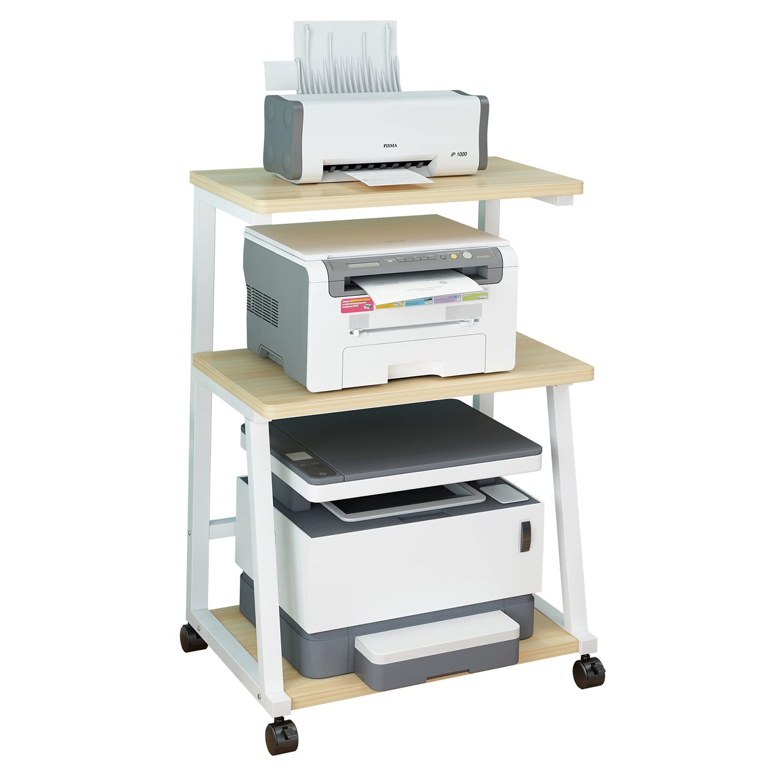 Buy TMUCUNG 3Tier Printer Stand Cart with Storage, Rustic Rolling