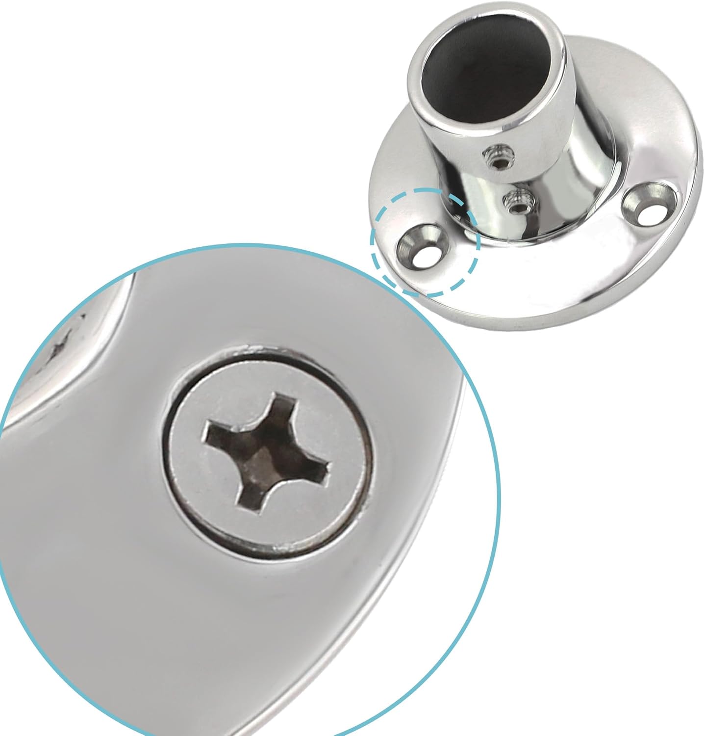 YANYUCB Boat Hand Rail Fitting,316 Stainless Steel Round 60/90 Degree Boat Hand Rail Base(1 inch,1-1/4inch,7/8 inch,1-3/16 inch) with L Shape Hex Key and Screws