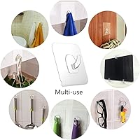 Vista 4 de Paquete de 30 Ganchos Adhesivos para Colgar, Ganchos de Pared de Servicio Pesado de 22 lb, Gancho Utilitario Adhesivo de Plástico Transparente