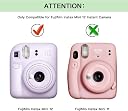ZENKO Transparent Camera case Compatible with Fujifilm Instant Mini 12 - mini 12 Camera case, Cute Pattern Shoulder Strap and Pattern Stickers- Mint Green gallery image
