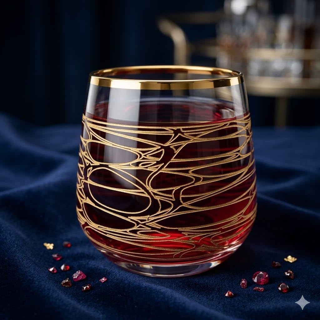 Gold Rim Cocktail Juice Water Wine Whiskey Drinking Glasses Set of 6 Glassware Rimmed Trim Crystal Cups Drinkware Drink Bar Fancy Party Wedding Decorative Style