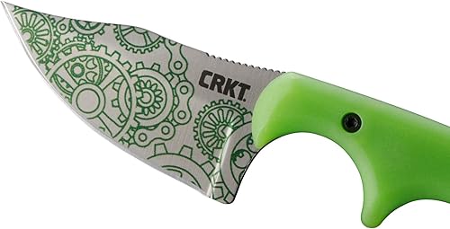 Miniatura 4 de CRKT - Cuchillo Bowie minimalista con engranajes EDC Hoja fija compacta de transporte diario, cuchillo utilitario Folts con acabado satinado, mango