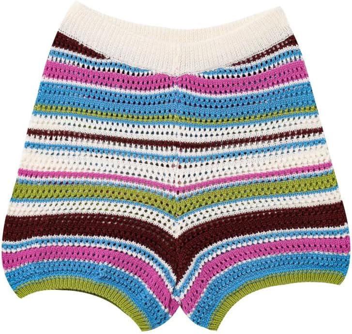 Women's Solid Color Casual Lapel Bohemian Striped Knitted Suit