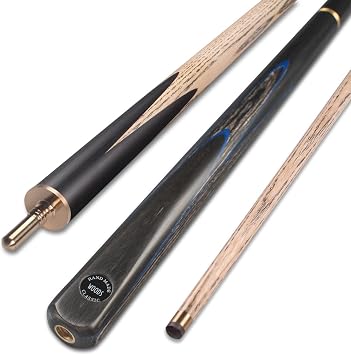 WOODS CUES Handmade 58" Ash 3/4 Jointed Snooker/Pool Cue, 9.5mm, 18-22oz, CLASSIC Series, Snooker Cues Adult with Case and Extension or Only One Cue