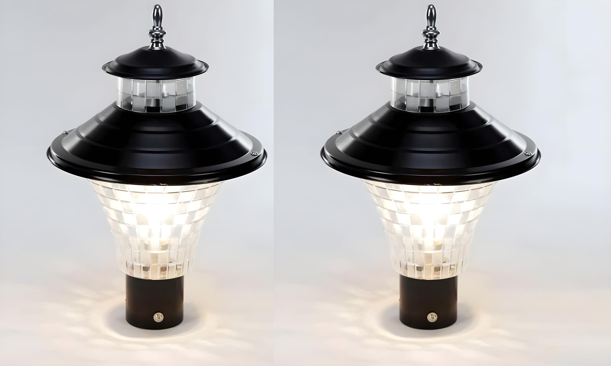 RBSK Gate Pillar Light for Home Gate/Gate Lamp for Outdoor Waterproof/Gate Lamp/Pillar Gate Light for Outdoor for Stairs, Garden, Boundaries, Pillar (JALWA) (Bulb Not Included) (Pack of 2)-image-39