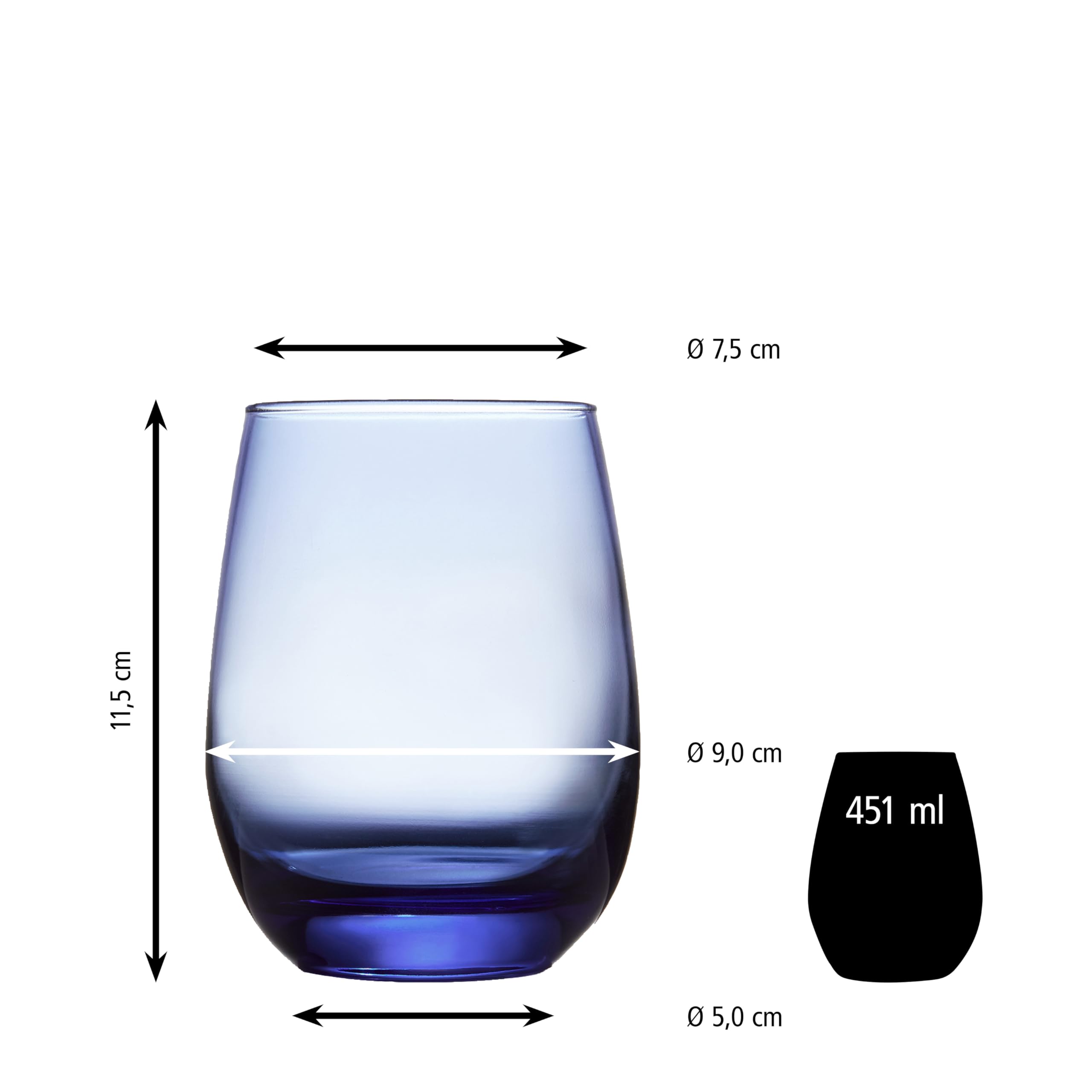LIBBEY 70272 Verre à vin/verre universel « STEMLESS », 451 ml, lot de 12