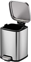 سلة قمامة ستانلس ستيل بدواسة من ايكو، 30 لتر، فضي
