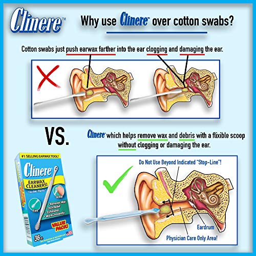 Clinere® Ear Cleaners Club Value Pack, 36 Count Earwax Remover Tool Safely And Gently Cleaning Ear Canal At Home, Ear Wax Cleaner Tool, Itch Relief, Ear Wax Buildup, Works Instantly, Earwax Cleaners #TOP5