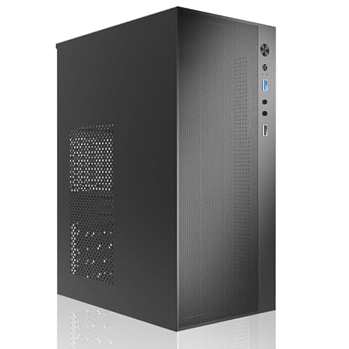 TGDGAMER - TGDGAMER T1 Micro ATX PC Case, Support MATX, Mini-ITX, Micro ATX case Slim , USB3.0x1, USB2.0X1, I/O Port, Black