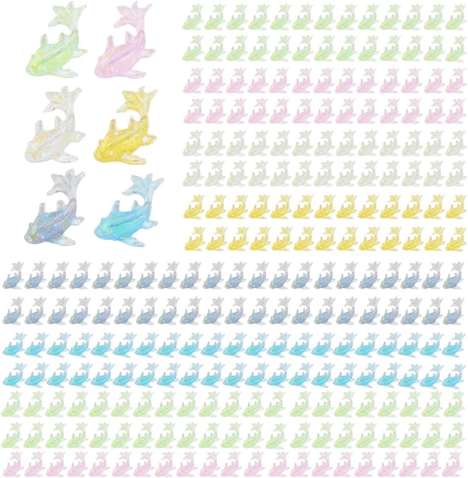 Comimark 250 PCS Cute Mini Goldfish Resin Figurine Crafts Flatback Cabochon Ornament Jewelry Making Accessories
