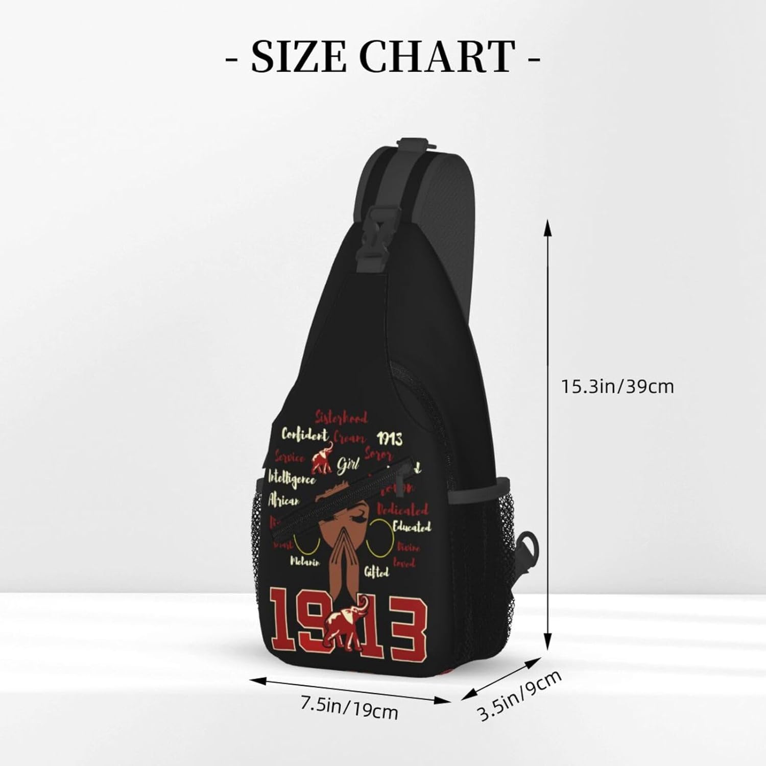 Elephant 1913 Delta Sling Bag Sigma Sorority for Women Gifts Lightweight Crossbody Daypack Chest Adjustable