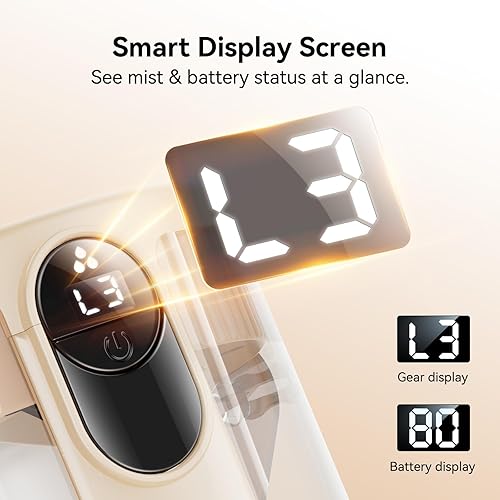 Miniatura 5 de Humidificadores inteligentes para dormitorio, humidificador recargable de llenado superior con luz nocturna, humidificador de niebla fría de 1.4 L