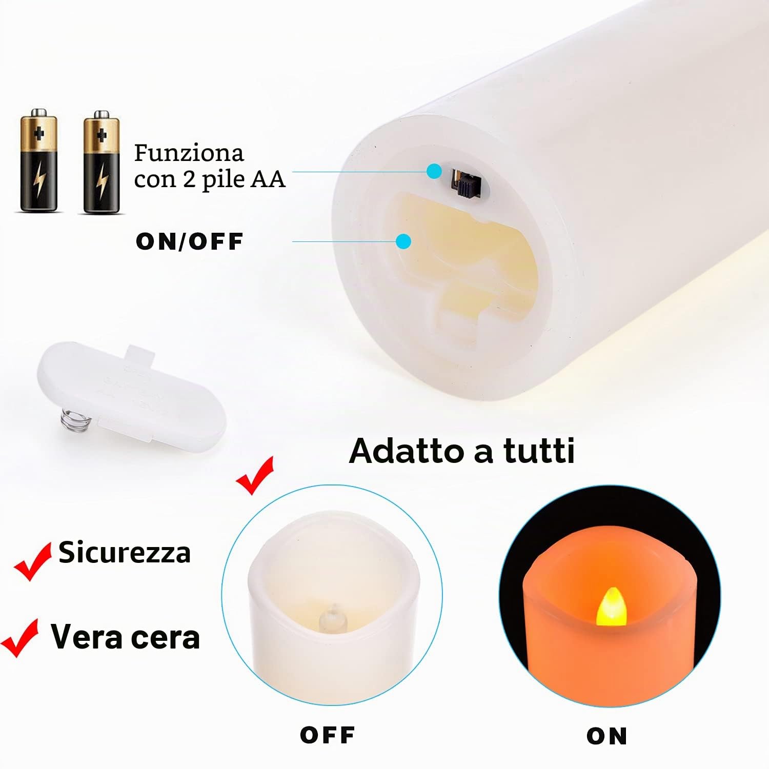 OSHINE Candele LED, Candele batteria (H4 5" 6" 7" 8" 9") Set di 9 colonne di cera reale non in plastica Con timer a 10 tasti Timer di controllo 300+ ore (9, avorio)