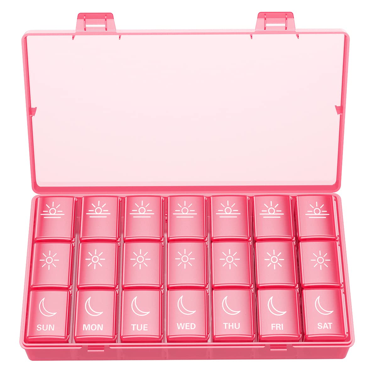 BUG HULL Weekly Pill Organizer 3X a Day Daily 7 Day Medicine Pill Organizer 3 Times a Day