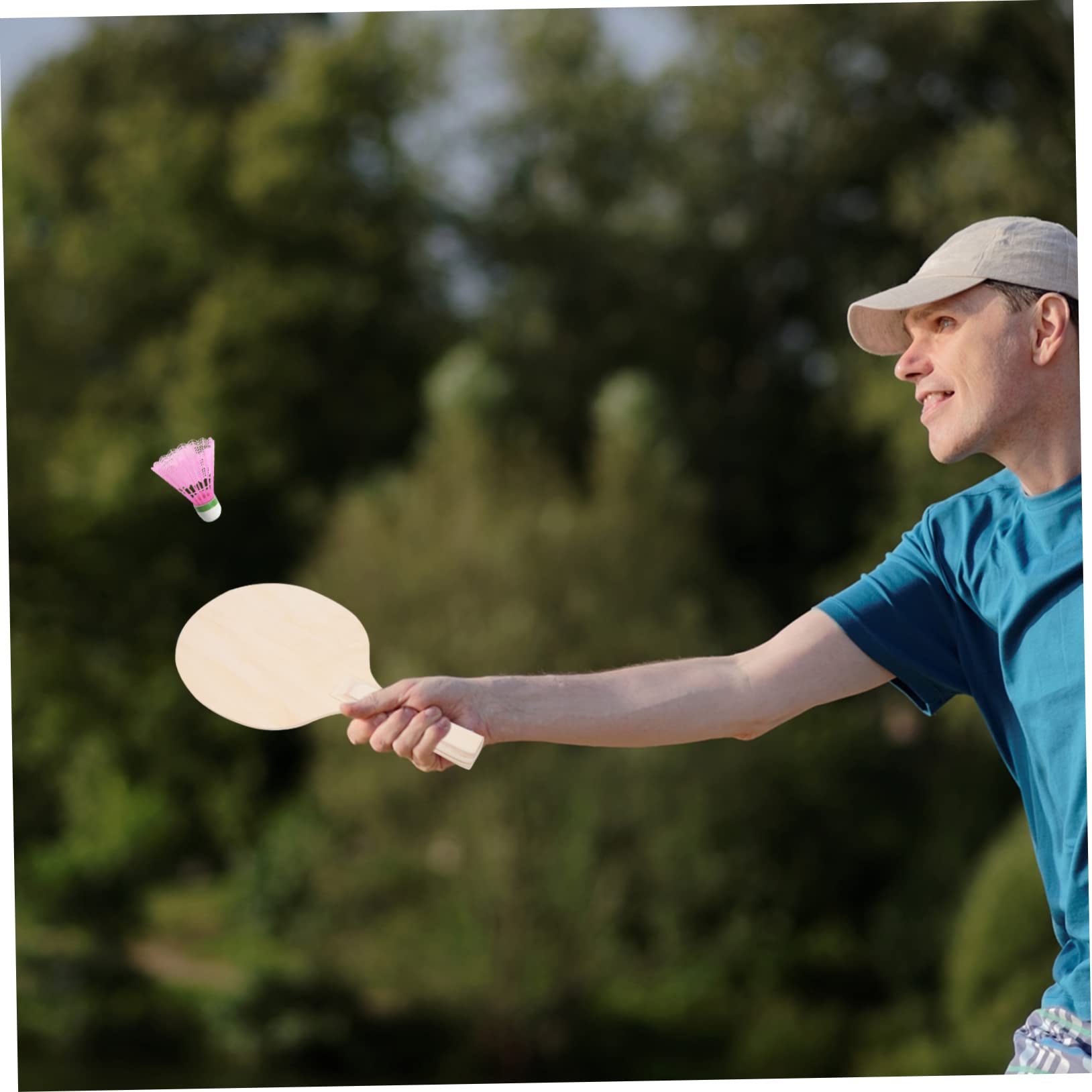Mikinona Set in Legno Marrone 4 Pezzi di Racchette da Badminton