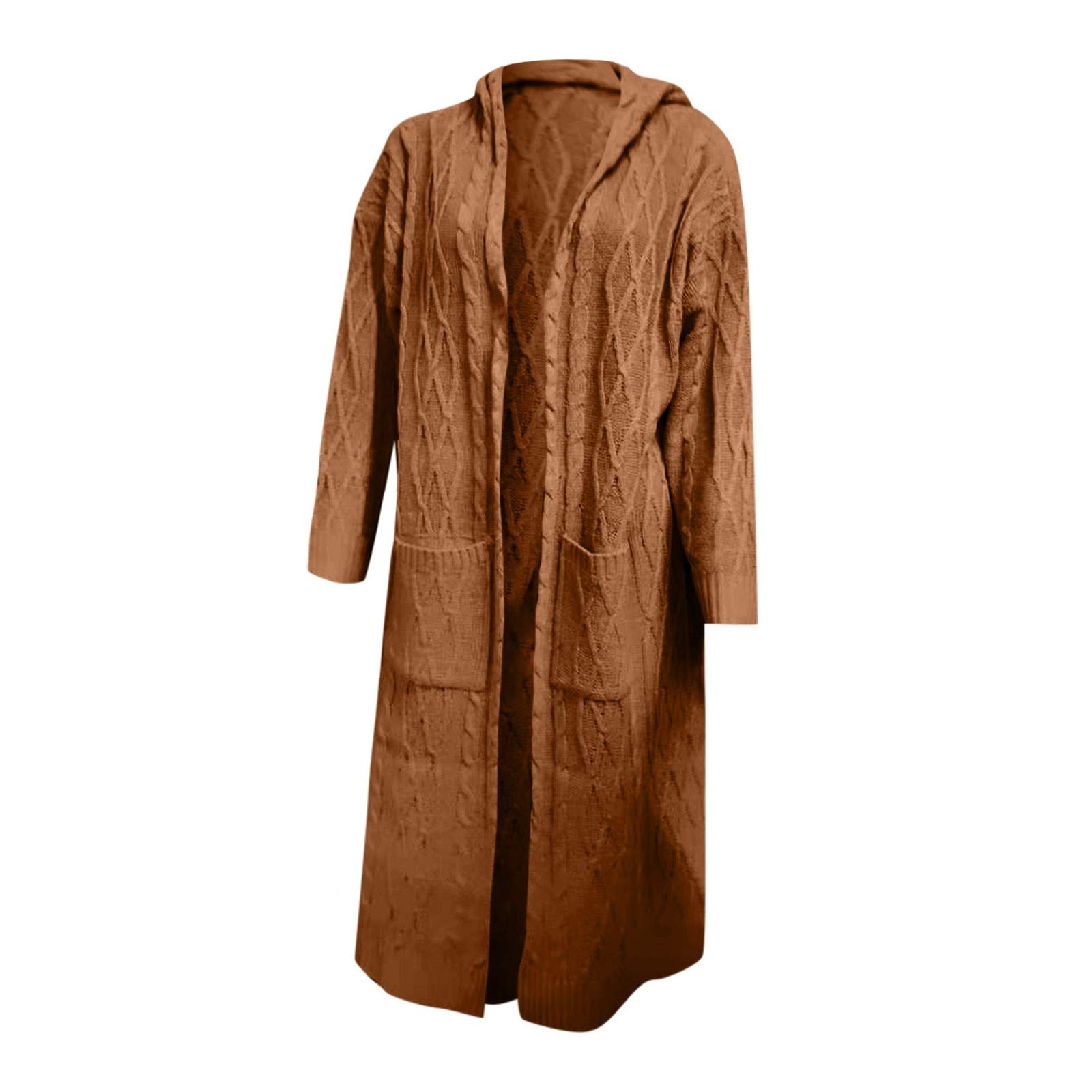 Suéter tipo cárdigan con botones para mujer, de punto grueso, suéter de gran tamaño, suave, manga larga, parte delantera abierta, abrigo holgado con 2 bolsillos, ropa de punto suelto, punto acanalado,