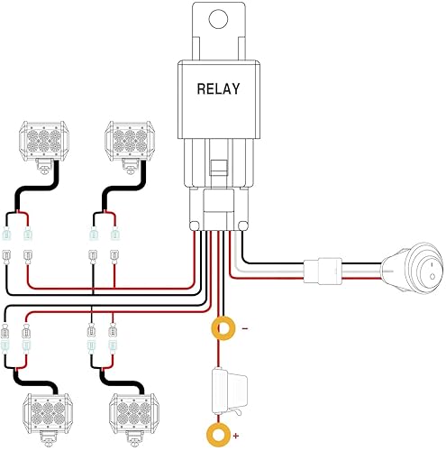 Miniatura 4 de Nilight Kit de arnés de cableado de barra de luz LED de 16 AWG 12 V encendido y apagado, impermeable, interruptor de cuchilla de relé de