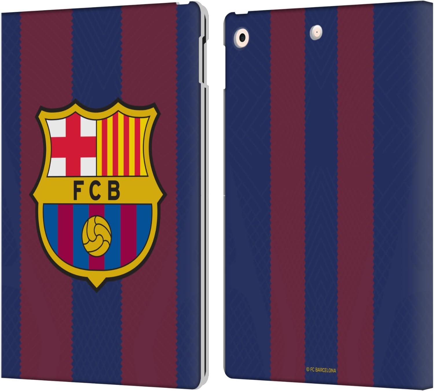Head Case Designs Officially Licensed FC Barcelona Home 2023/24 Crest Kit Leather Wallet Case Compatible with Apple iPad 10.2 2019/2020/2021