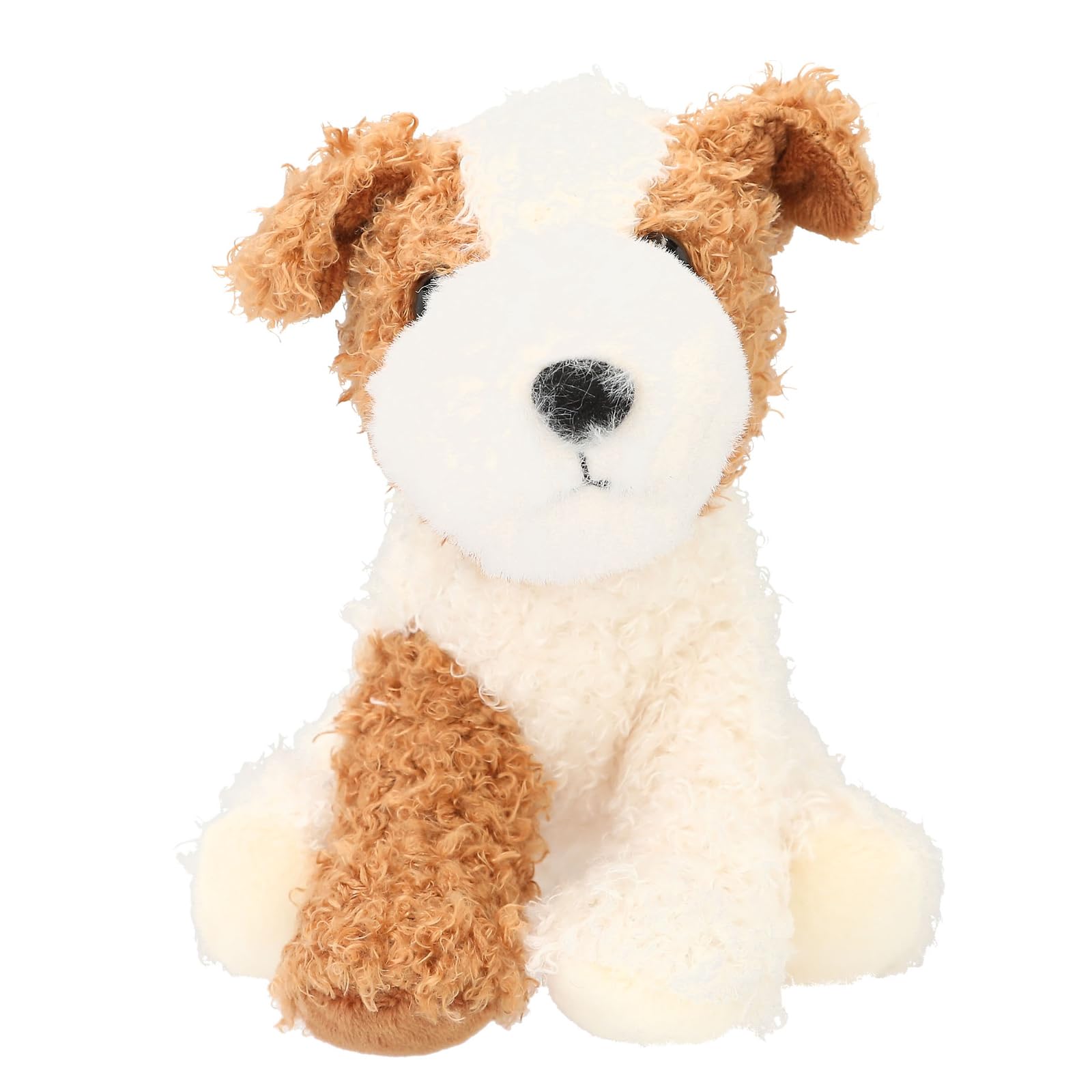 Depesche 13765 TOPModel Fur Ever Friends Cuddly Toy Dog Arlo with Curly Fur in Cream, Brown and Black, Approx. 16 cm Plush Toy