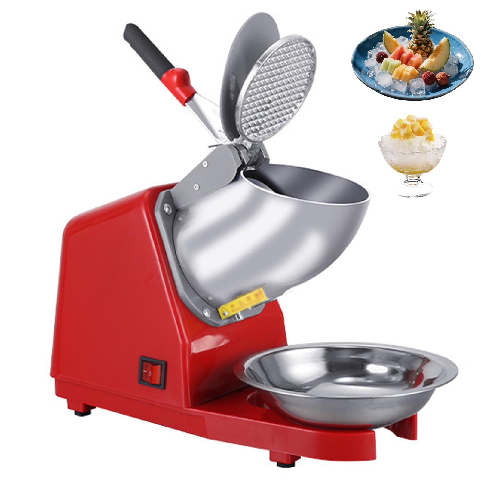 Broyeur à glace électrique pour machine à cônes de neige et smoothie à deux lames réglable