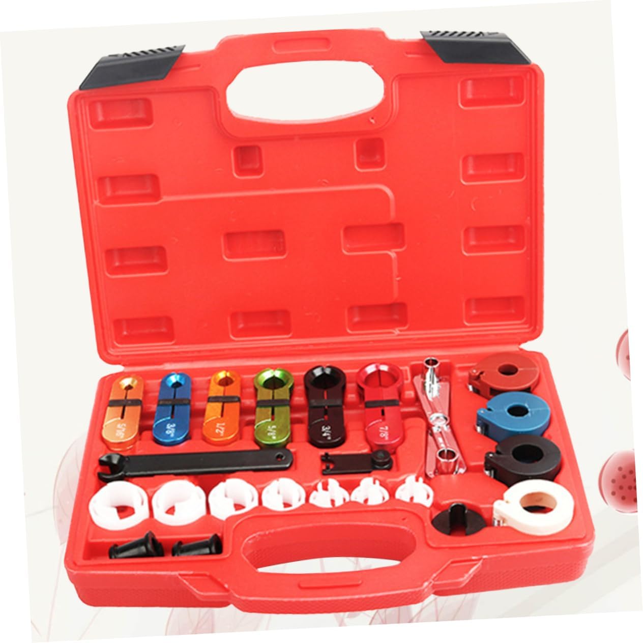 SOLUSTRE 22pcs Line Disconnect Tool Set Quick Disconnect Automotive Air Conditioning and Line Removal Kit Red Fits -Term Use