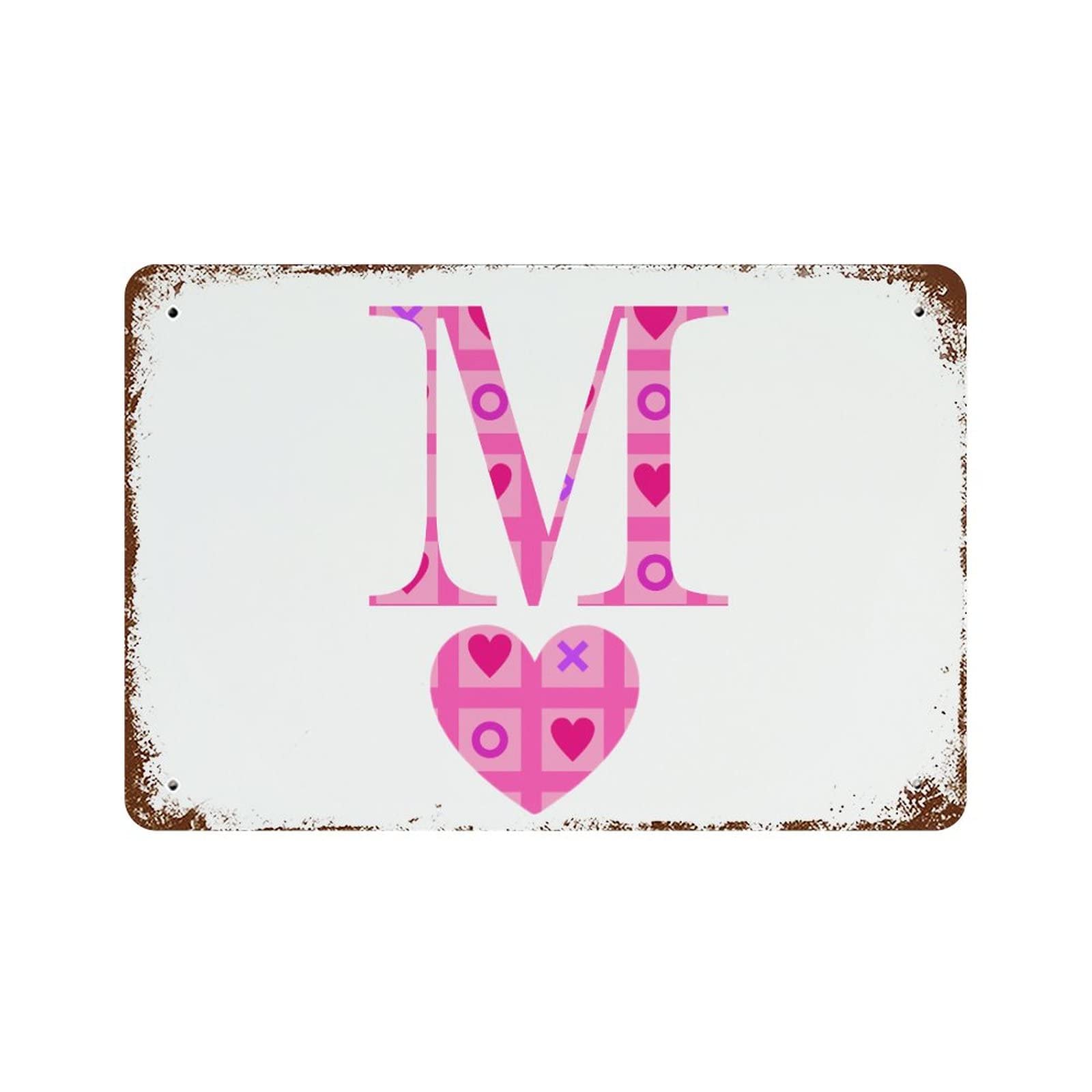 Lettre M cœur Saint-Valentin cadeau déco vintage pour jardin et cour