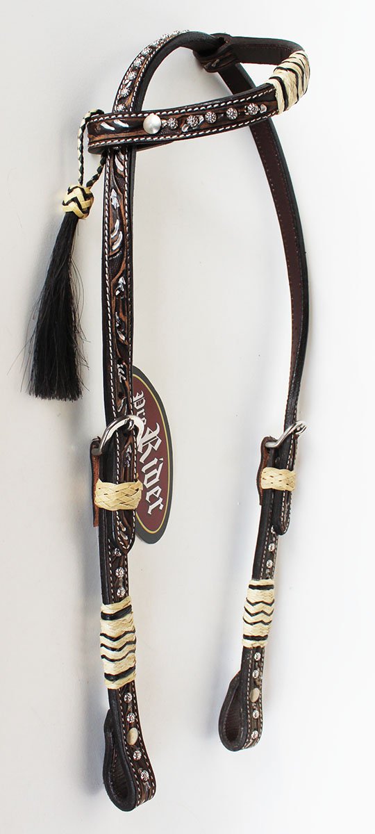 The Colorado Saddlery Mahogany Leather Brow Band Headstall