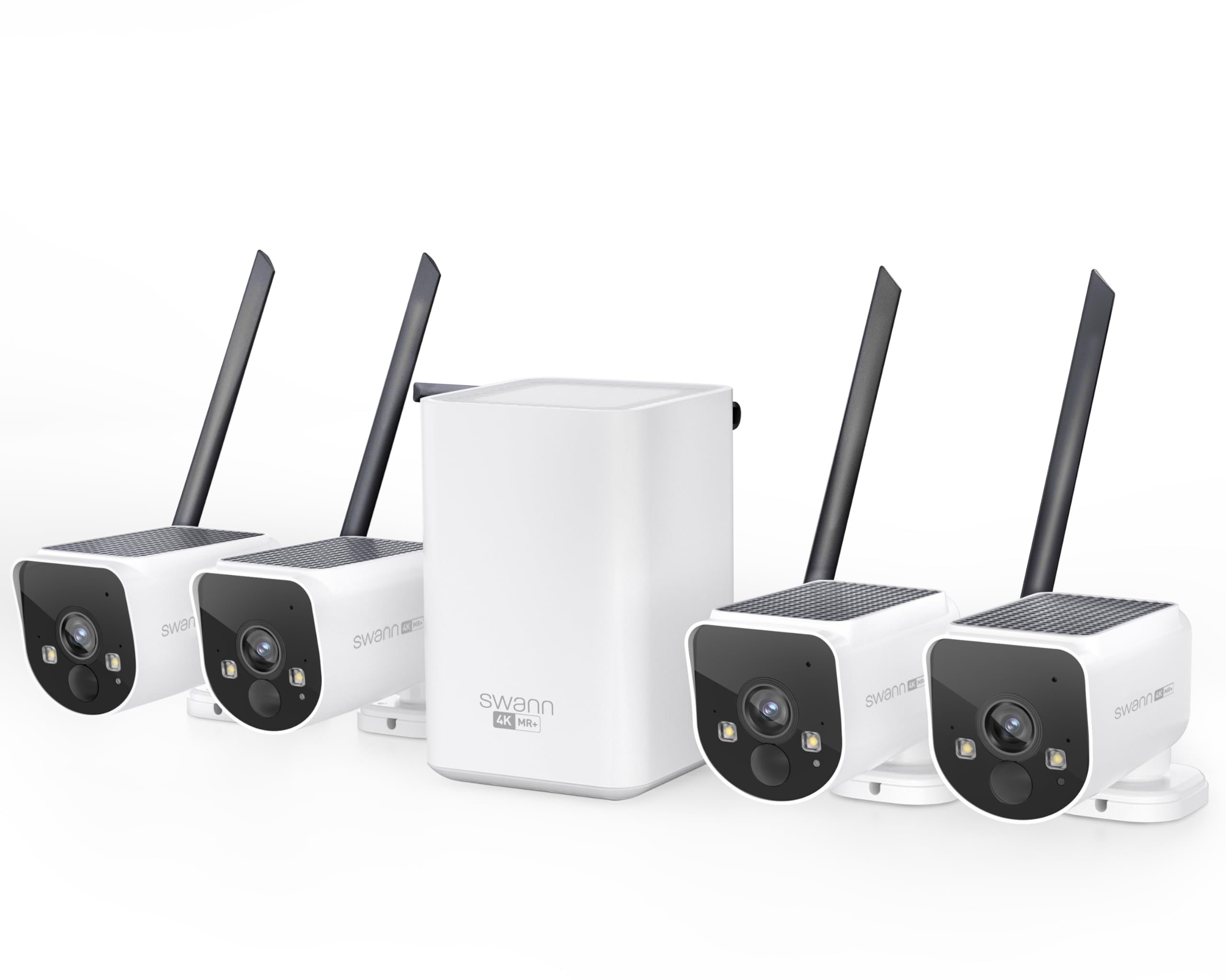 MaxRanger4K Wireless NVR Security System, 4-Cam Kit with Solar Panels, Longest Range Wi-Fi, Person/Vehicle Detection, Colour Night Vision, Local Storage, No Monthly Fee, MR4KSD4