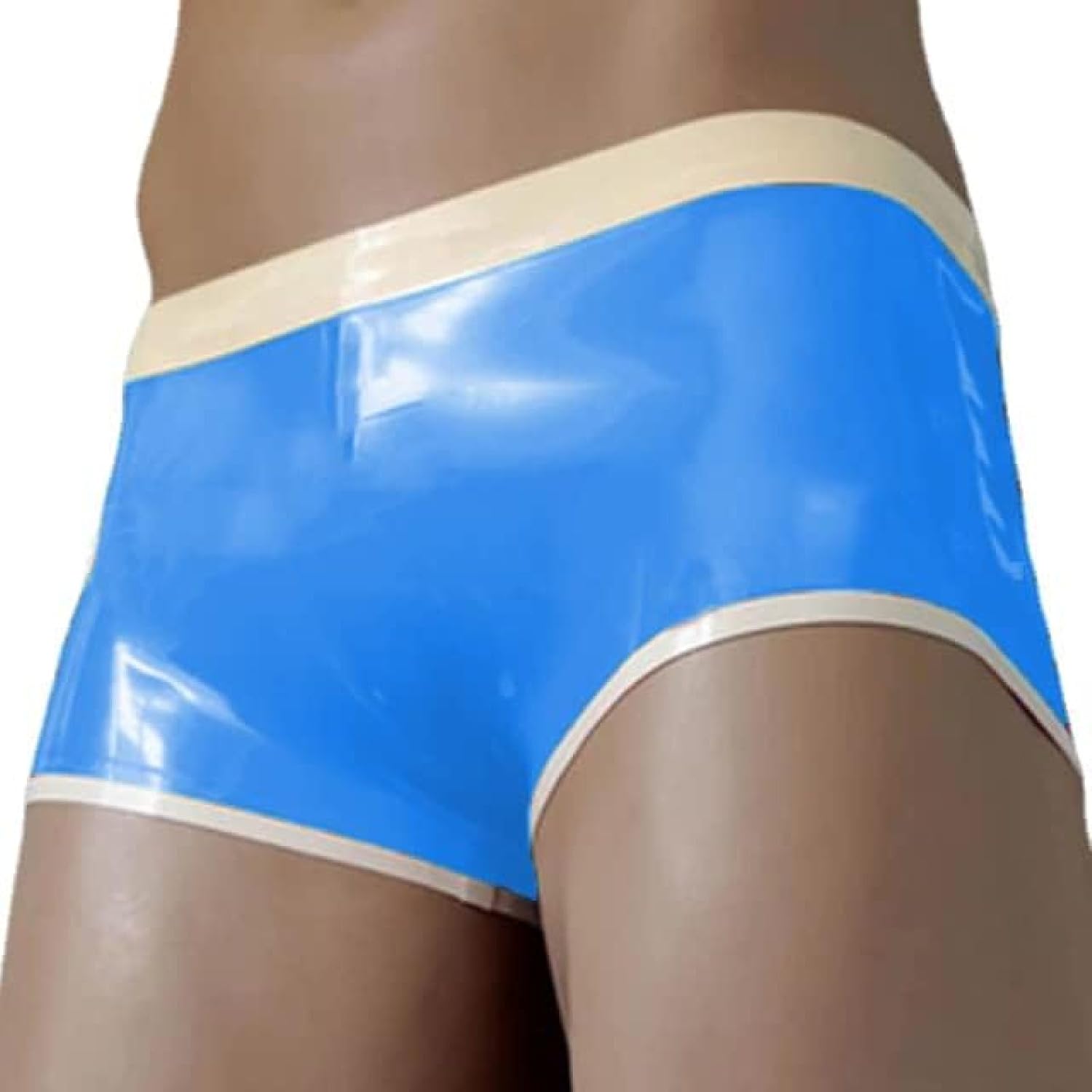 Leather Short Pants Mini Shorts Sexy Wetlook PVC Latex Shorts Club Patent Leather Underwear Male Shorts,Purple,XL