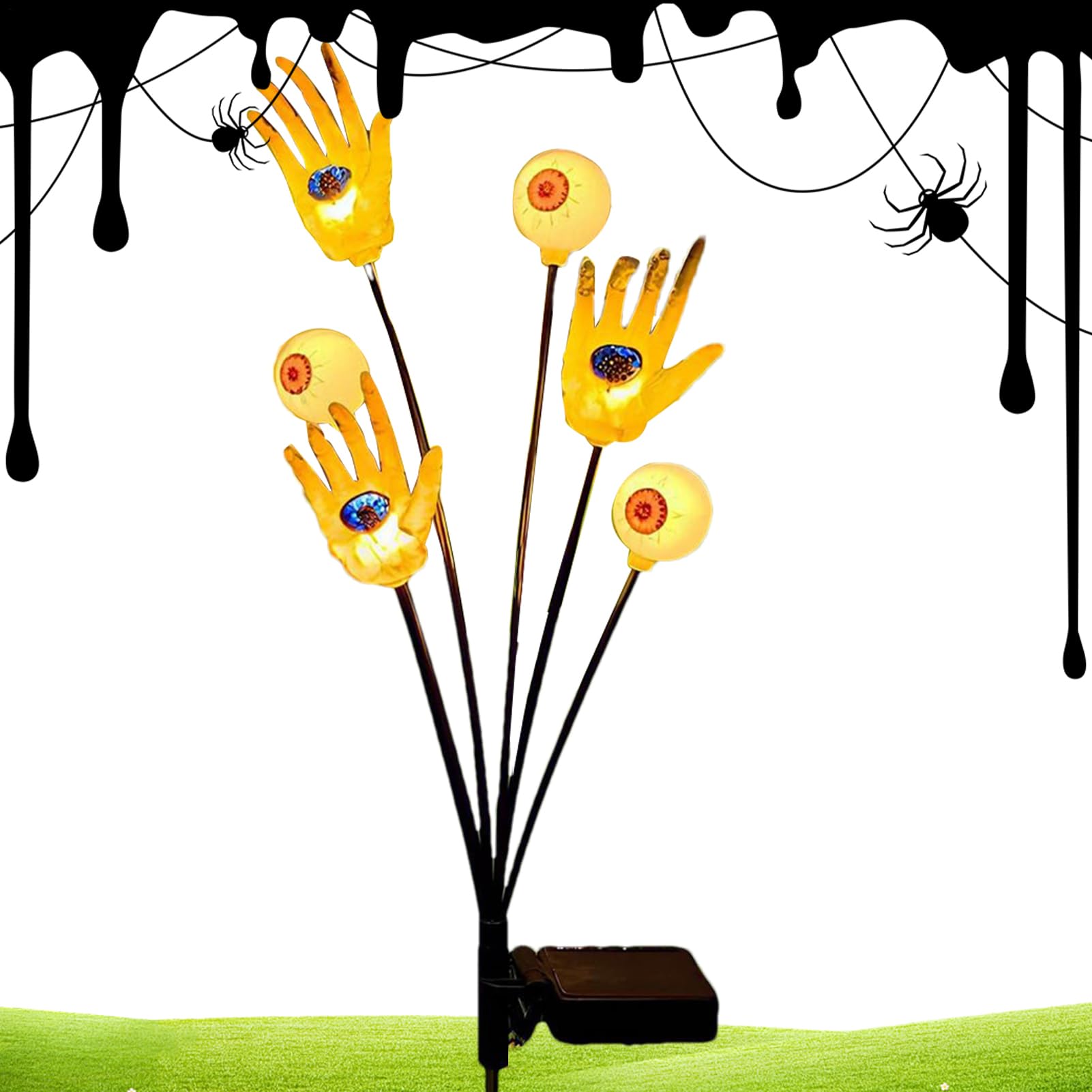 Lumières d'Halloween décoratives étanches avec piquets mains de squelette - 8