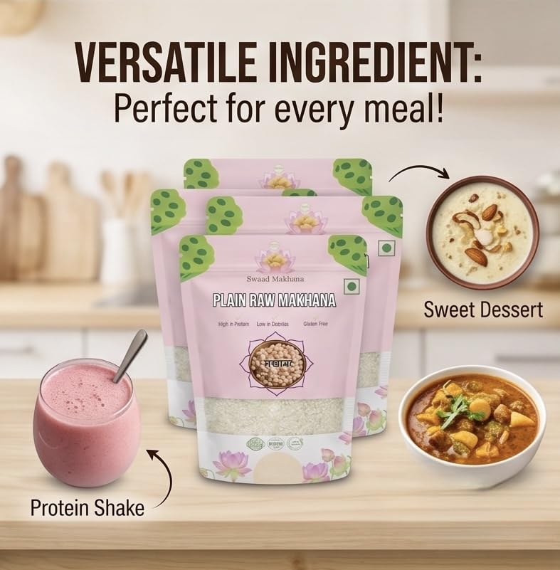 Image of PHOOL SWAAD Makhana Powder 100g | 100% Pure Natural Fox Nut Flour | Healthy Lotus Seed Powder for Shake, Porridge | Gluten-Free, High Protein & Weight Loss Diet