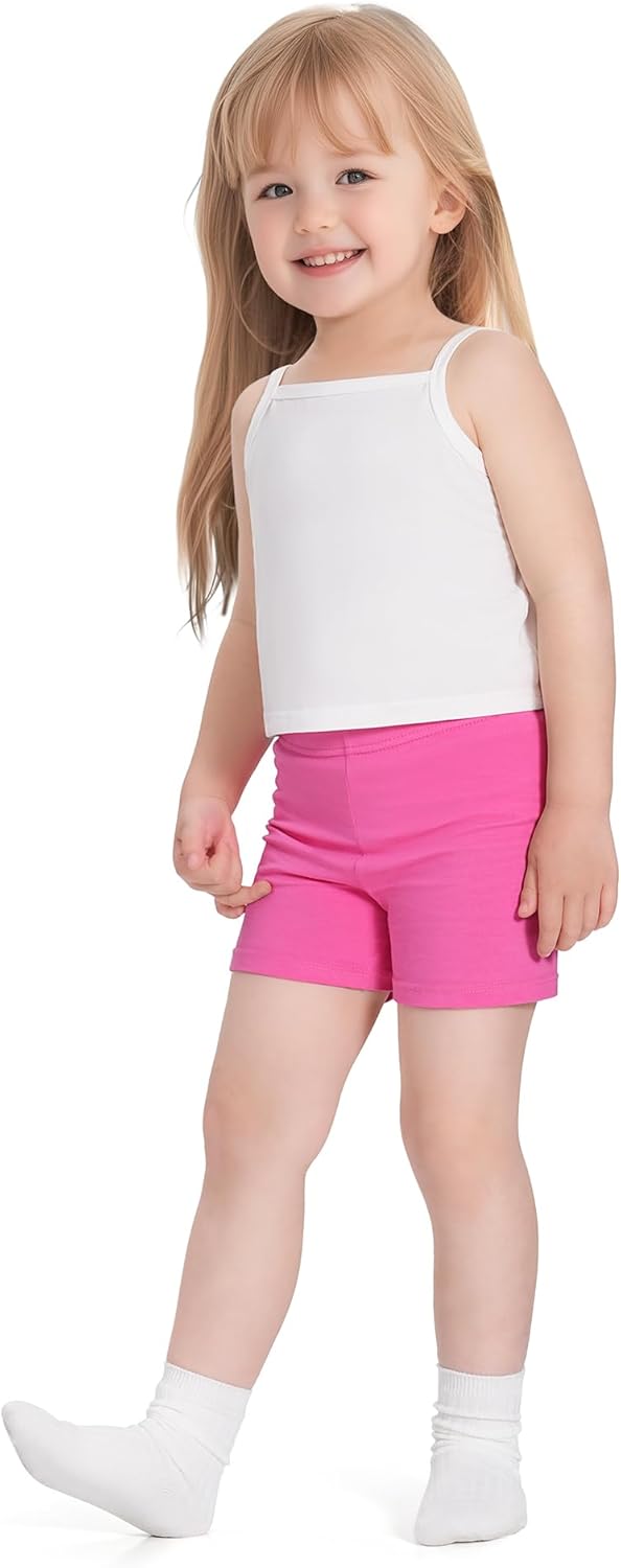 Witwot 6 Pack Baby Girls Bike Shorts Toddler Girl Cotton Dance Short Pants for Kids Solid Athletic Summer Cloth Size 18M-5T - Image 4