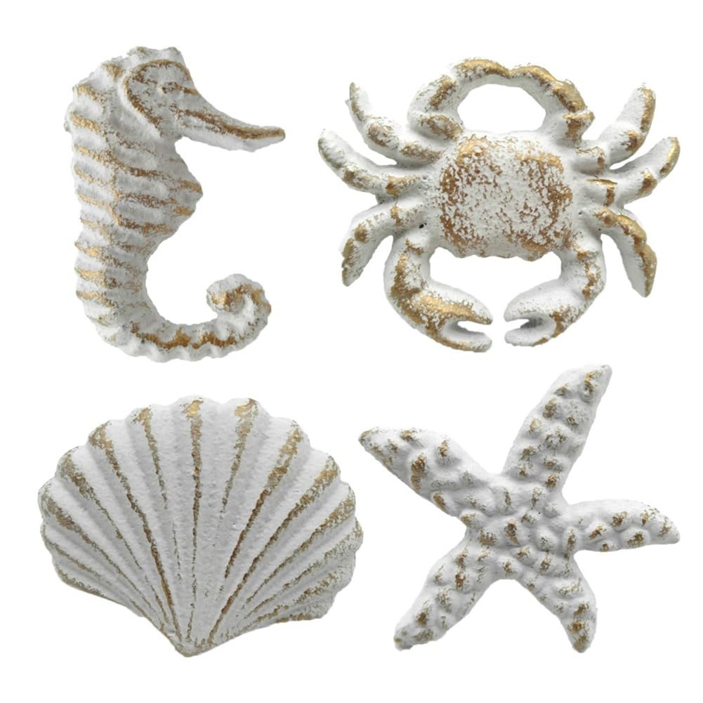 Littimoon 4Pcs Retro Marine Style Cast Iron Drawer Handle-Kitchen Cabinet Wardrobe Closet Hardware