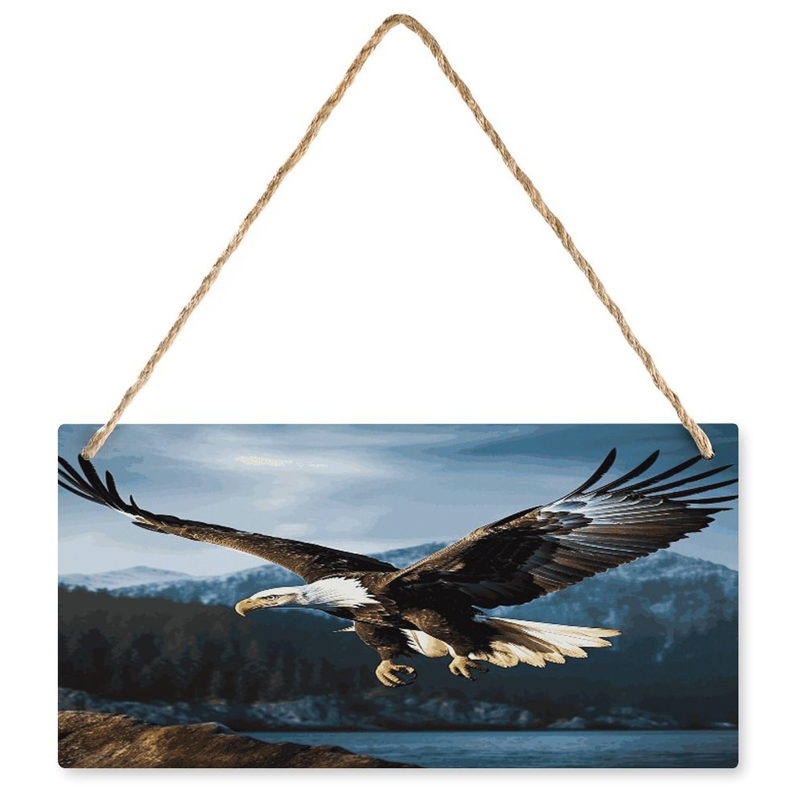 Fodpand Style Eagle At Hunting Wall Art Wooden Hanging Sign Decor, Artwork For Wall Decoration, Funny Plaque For Bedroom Kitchen Living Room Home Decoration 9.8 X 4.9 Inch
