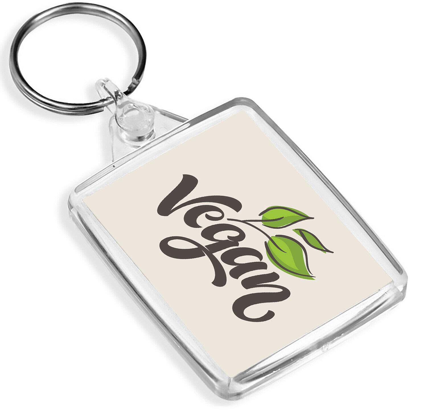 Destination Vinyl Keyrings Unisex Multi Vegan Keyring Vegetarian Healthy Food Mum Auntie Sister #14677