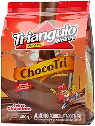 Achocolatado em Pó Chocotri, Embalagem de 400g, Triângulo.