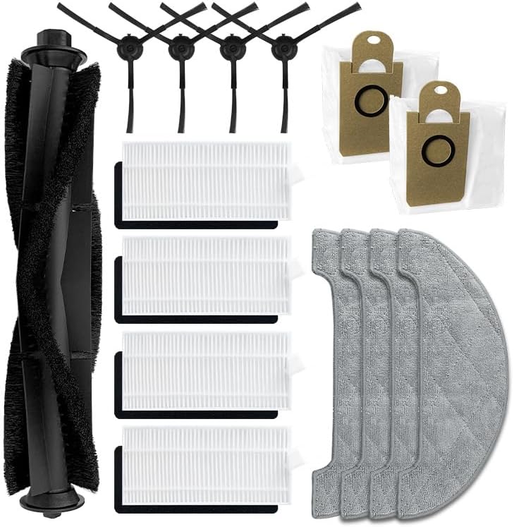 Replacement Parts Accessories Kit for Honiture Q6 Pro Laresar L6 Pro Vacuum Cleaner,Main Side Brush Mop Pads HEPA Filter Dust Bag Cleaning Tool Spare Parts for Home and Kitchen Cleaning